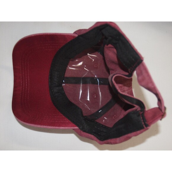 Black Cat Peeking with paws hat Wine Color Stone Washed NEW Baseball Cap - Picture 5 of 5